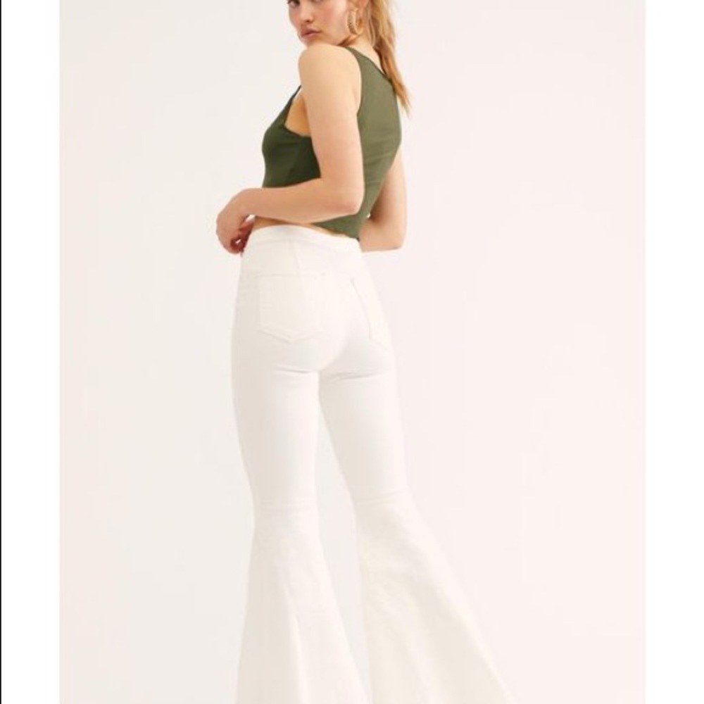 Free People We The Free White Flare Jeans Size 25